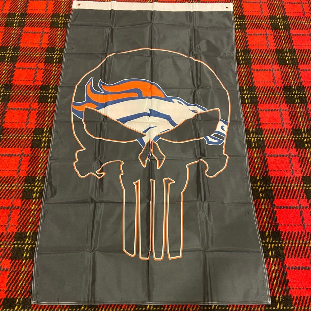 Brand new Denver Broncos Punisher banner flag